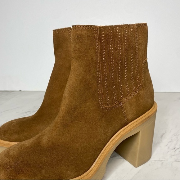 Dolce Vita Caster Brown Suede Lug Sole Bootie 8 1/2 - Picture 5 of 16